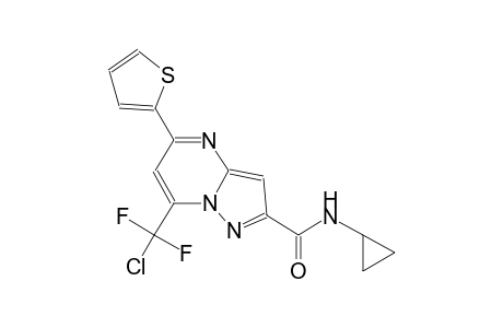 7-[chloranyl-bis(fluoranyl)methyl]-N-cyclopropyl-5-thiophen-2-yl-pyrazolo[1,5-a]pyrimidine-2-carboxamide