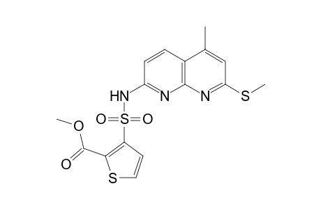 2-Thiophenecarboxylic acid, 3-[[[5-methyl-7-(methylthio)-1,8-naphthyridin-2-yl]amino]sulfonyl]-, methyl ester