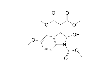 Dimethyl 2-(1-carbomethoxy-2-hydroxy-5-methoxy-1,2-dihydroindol-3-ylidene)malonate