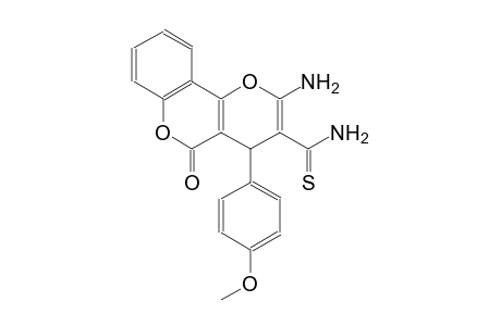 2-amino-4-(4-methoxyphenyl)-5-oxo-4H,5H-pyrano[3,2-c]chromene-3-carbothioamide