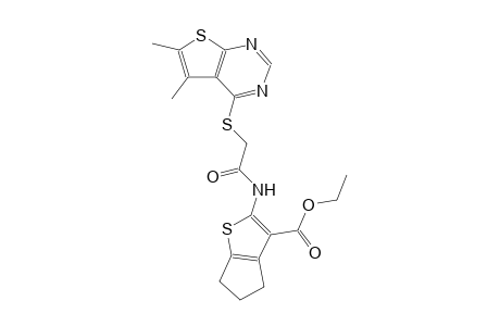 4H-cyclopenta[b]thiophene-3-carboxylic acid, 2-[[[(5,6-dimethylthieno[2,3-d]pyrimidin-4-yl)thio]acetyl]amino]-5,6-dihydro-, ethyl ester