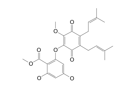 ATROVIRINONE;2-(1-METHOXYCARBONYL-4,6-DIHYDROXYPHENOXY)-3-METHOXY-5,6-DI-(3-METHYL-2-BUTENYL)-1,4-BENZOQUINONE
