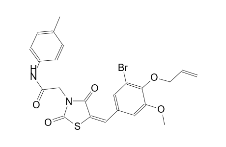 2-{(5E)-5-[4-(allyloxy)-3-bromo-5-methoxybenzylidene]-2,4-dioxo-1,3-thiazolidin-3-yl}-N-(4-methylphenyl)acetamide