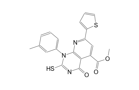 pyrido[2,3-d]pyrimidine-5-carboxylic acid, 1,4-dihydro-2-mercapto-1-(3-methylphenyl)-4-oxo-7-(2-thienyl)-, methyl ester
