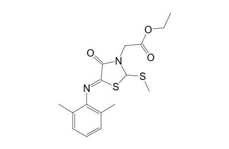 5-[(2,6-Dimethylphenyl)imino]-3-[(ethoxycarbonyl)methyl]-2-(methylthio)-4-thiazolidinone
