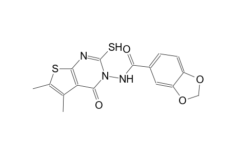 N-(5,6-dimethyl-4-oxo-2-sulfanylthieno[2,3-d]pyrimidin-3(4H)-yl)-1,3-benzodioxole-5-carboxamide