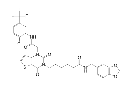 N-(1,3-benzodioxol-5-ylmethyl)-6-(1-{2-[2-chloro-5-(trifluoromethyl)anilino]-2-oxoethyl}-2,4-dioxo-1,4-dihydrothieno[3,2-