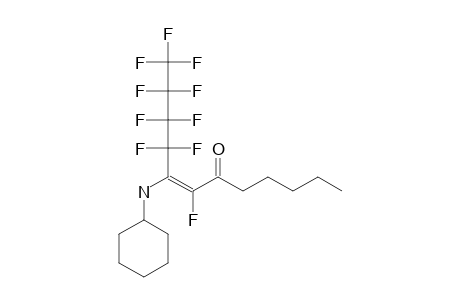 1-(Cyclohexylamino)-2-fluoro-1-perfluorobutyl)oct-1-en-3-one