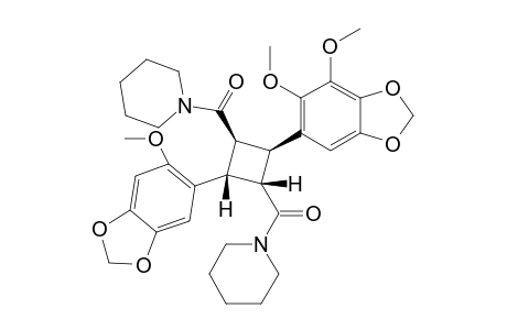 CYClOBUTANE-2-(1,3-BENZODIOXOL-5-METHOXY-6-YL)-4-(1,3-BENZODIOXOL-4,5-DIMETHOXY-6-YL)-1,3-DICARBOXAPIPERIDIDE