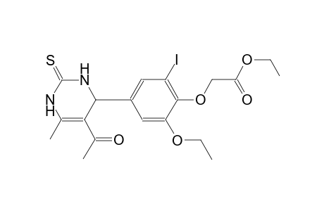 ethyl [4-(5-acetyl-6-methyl-2-thioxo-1,2,3,4-tetrahydro-4-pyrimidinyl)-2-ethoxy-6-iodophenoxy]acetate