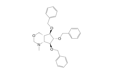(1L)-1, 2, 4/3, 5)-1,2-Anhydro-3, 4,5-tri-O-benzyl-1-hydroxymethyl-ydroxymethyl-2-[N-hydroxymethyl-N-methylamino]-3,4,5-cyclopentantriol