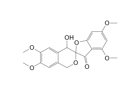 Spiro[benzofuran-2(3H),3'-[3H-2]benzopyran]-3-one, 1',4'-dihydro-4'-hydroxy-4,6,6',7'-tetramethoxy-, (-)-