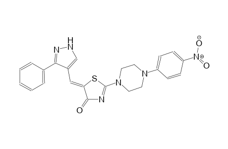 (5Z)-2-[4-(4-nitrophenyl)-1-piperazinyl]-5-[(3-phenyl-1H-pyrazol-4-yl)methylene]-1,3-thiazol-4(5H)-one