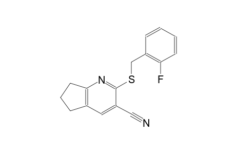 5H-cyclopenta[b]pyridine-3-carbonitrile, 2-[[(2-fluorophenyl)methyl]thio]-6,7-dihydro-