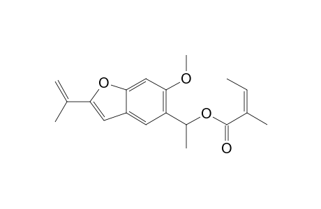 2-Butenoic acid, 2-methyl-, 1-[6-methoxy-2-(1-methylethenyl)-5-benzofuranyl]ethyl ester, (Z)-