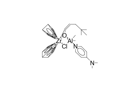 Bis(/.eta.-5/-cyclopentadienyl)-/.eta.-2/-neopentyl-ketene zirconium)-(4-dimethylamino-pyridinyl-chloro-dimethyl-aluminum) A