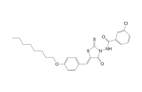 3-chloro-N-{(5Z)-5-[4-(octyloxy)benzylidene]-4-oxo-2-thioxo-1,3-thiazolidin-3-yl}benzamide