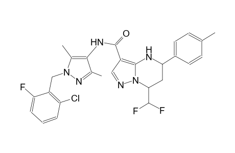 N-[1-(2-chloro-6-fluorobenzyl)-3,5-dimethyl-1H-pyrazol-4-yl]-7-(difluoromethyl)-5-(4-methylphenyl)-4,5,6,7-tetrahydropyrazolo[1,5-a]pyrimidine-3-carboxamide
