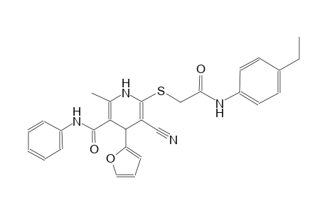 5-cyano-6-{[2-(4-ethylanilino)-2-oxoethyl]sulfanyl}-4-(2-furyl)-2-methyl-N-phenyl-1,4-dihydro-3-pyridinecarboxamide