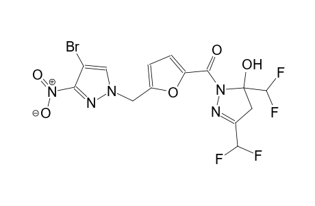 1-{5-[(4-bromo-3-nitro-1H-pyrazol-1-yl)methyl]-2-furoyl}-3,5-bis(difluoromethyl)-4,5-dihydro-1H-pyrazol-5-ol