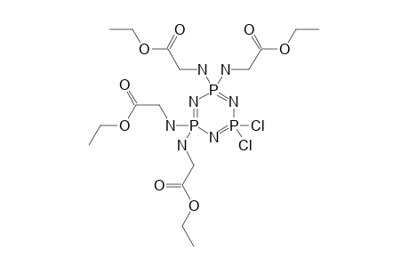 2-[[4,4-dichloro-2,6,6-tris[(2-ethoxy-2-keto-ethyl)amino]-1,3,5-triaza-2$l^{5},4$l^{5},6$l^{5}-triphosphacyclohexa-1,3,5-trien-2-yl]amino]acetic acid ethyl ester