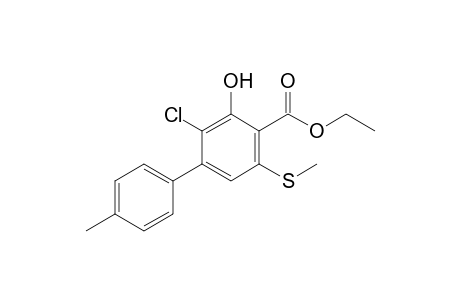 Ethyl 3-chloro-2-hydroxy-4-(p-methylphenyl)-6-(methylthio)benzoate