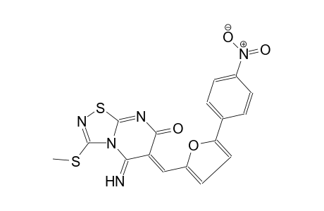 (6Z)-5-imino-3-(methylsulfanyl)-6-{[5-(4-nitrophenyl)-2-furyl]methylene}-5,6-dihydro-7H-[1,2,4]thiadiazolo[4,5-a]pyrimidin-7-one