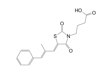 4-{(5Z)-5-[(2E)-2-methyl-3-phenyl-2-propenylidene]-2,4-dioxo-1,3-thiazolidin-3-yl}butanoic acid