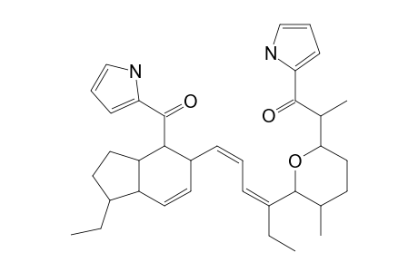 1-Propanone,2-(6-(1-ethyl-4-(1-ethyl-2,3,3a,4,5,7a-hexahydro-4-(1H-pyrrol-2-ylcarbonyl)-1H-inden-5-yl)1,3-butadienyl)tetrahydro-5-methyl-2H-pyran-2-yl)-1-(1H-pyrrol-2-yl)