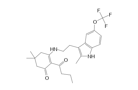 2-Butanoyl-5,5-dimethyl-3-[2-[2-methyl-5-(trifluoromethoxy)-1H-indol-3-yl]ethylamino]cyclohex-2-en-1-one
