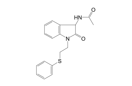 Indol-2(3H)-one, 3-acetylamino-1-(2-phenylthioethyl)-