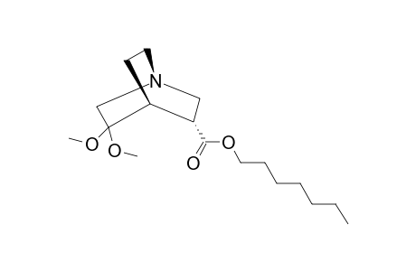 5,5-DIMETHOXY-1-AZABICYCLO-[2.2.2]-OCTANE-3-CARBOXYLIC-ACID-HEPTYLESTER;ENDO-ISOMER