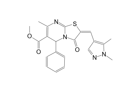 methyl (2E)-2-[(1,5-dimethyl-1H-pyrazol-4-yl)methylene]-7-methyl-3-oxo-5-phenyl-2,3-dihydro-5H-[1,3]thiazolo[3,2-a]pyrimidine-6-carboxylate