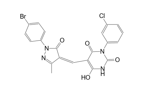 5-{(Z)-[1-(4-bromophenyl)-3-methyl-5-oxo-1,5-dihydro-4H-pyrazol-4-ylidene]methyl}-3-(3-chlorophenyl)-6-hydroxy-2,4(1H,3H)-pyrimidinedione