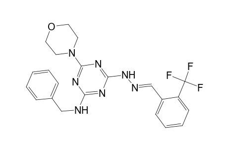 4-N-benzyl-6-morpholin-4-yl-2-N-[(E)-[2-(trifluoromethyl)phenyl]methylideneamino]-1,3,5-triazine-2,4-diamine