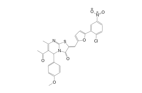 5H-thiazolo[3,2-a]pyrimidin-3(2H)-one, 6-acetyl-2-[[5-(2-chloro-5-nitrophenyl)-2-furanyl]methylene]-5-(4-methoxyphenyl)-7-methyl-, (2Z)-
