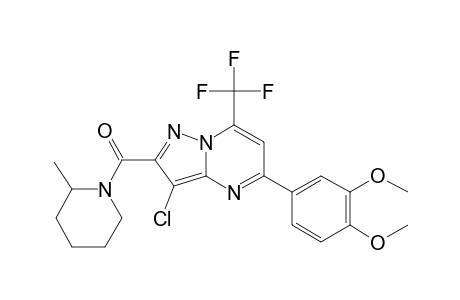 3-Chloro-5-(3,4-dimethoxyphenyl)-2-[(2-methyl-1-piperidinyl)carbonyl]-7-(trifluoromethyl)pyrazolo[1,5-a]pyrimidine