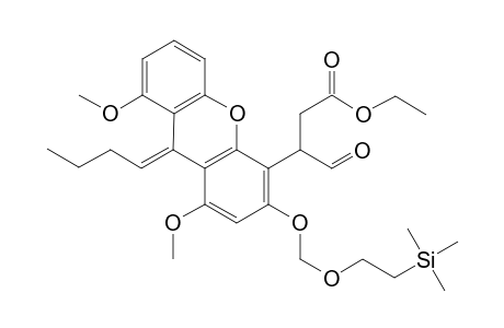 1,8-Dimethoxy-4-(ethyl-3'-formylpropanoate)-3-[2-(trimethylsilyl)ethoxymethoxy]-9H-xanthene-.delta.(9,.delta.)-butane