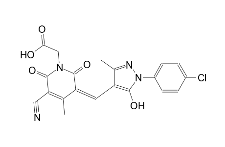 1-pyridineacetic acid, 3-[[1-(4-chlorophenyl)-5-hydroxy-3-methyl-1H-pyrazol-4-yl]methylene]-5-cyano-1,2,3,6-tetrahydro-4-methyl-2,6-dioxo-, (3Z)-