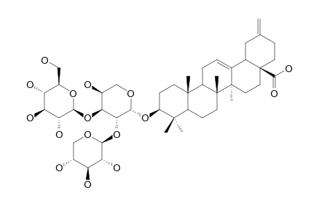 #3;TRIFOSIDE-B;3-BETA-HYDROXY-30-NOROLEAN-12,20(29)-DIEN-28-OIC-ACID-3-BETA-D-XYLOPYRANOSYL-(1->2)-BETA-D-GLUCOPYRANOSYL-(1->3)-ALPHA-L-ARABINOPYRANOSIDE