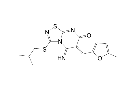 (6Z)-5-imino-3-(isobutylsulfanyl)-6-[(5-methyl-2-furyl)methylene]-5,6-dihydro-7H-[1,2,4]thiadiazolo[4,5-a]pyrimidin-7-one