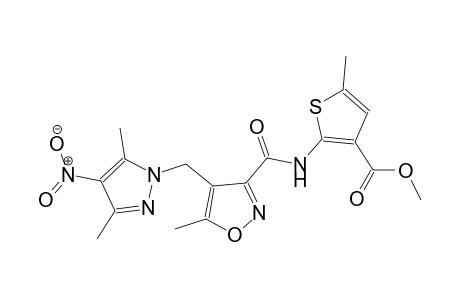 methyl 2-[({4-[(3,5-dimethyl-4-nitro-1H-pyrazol-1-yl)methyl]-5-methyl-3-isoxazolyl}carbonyl)amino]-5-methyl-3-thiophenecarboxylate