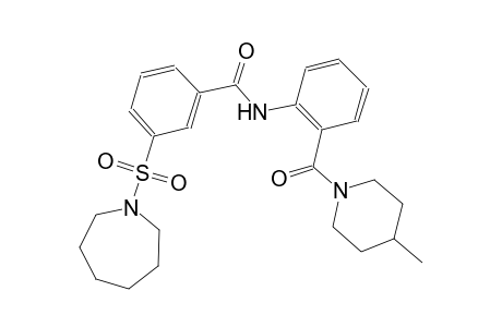 benzamide, 3-[(hexahydro-1H-azepin-1-yl)sulfonyl]-N-[2-[(4-methyl-1-piperidinyl)carbonyl]phenyl]-