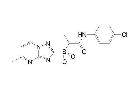N-(4-chlorophenyl)-2-(5,7-dimethyl-[1,2,4]triazolo[1,5-a]pyrimidin-2-ylsulfonyl)propanamide
