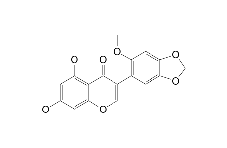 KHRINONE_D;5,7-DIHYDROXY-2'-METHOXY-4',5'-METHYLENEDIOXY-ISOFLAVONE