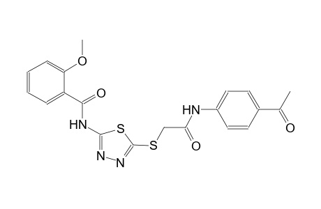 N-(5-{[2-(4-acetylanilino)-2-oxoethyl]sulfanyl}-1,3,4-thiadiazol-2-yl)-2-methoxybenzamide