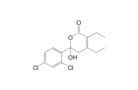 3,4-Diethyl-6-hydroxy-6-(2,4-dichlorophenyl)-5,6-dihydro-2H-pyran-2-one