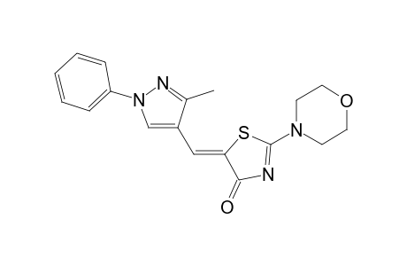 (Z)-5-[(3-METHYL-1-PHENYL-1H-PYRAZOL-4-YL)-METHYLIDENE]-2-MORPHOLINOTHIAZOL-4(5H)-ONE