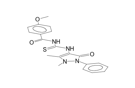 N-(4-methoxybenzoyl)-N'-(1,5-dimethyl-2-phenyl-3-oxo-4-pyrazolin-4-yl)thiourea