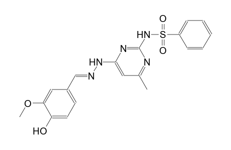 N-{4-[(2E)-2-(4-hydroxy-3-methoxybenzylidene)hydrazino]-6-methyl-2-pyrimidinyl}benzenesulfonamide